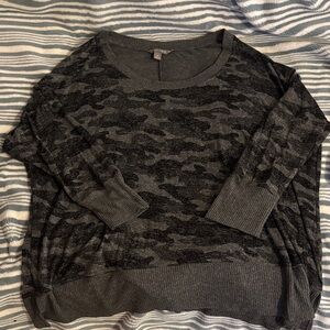 Falls Creek Women's Camouflage Sweater - Dark Gray and Black